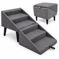 Foldable Dog Stairs Ottoman 2 in 1 Pet Steps with Storage B205159