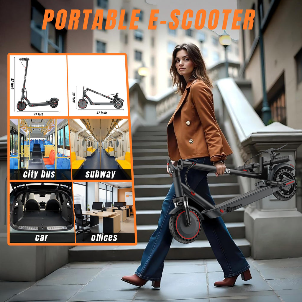 Electric Scooter with Dual Suspension, Solid Tires, Foldable C963651