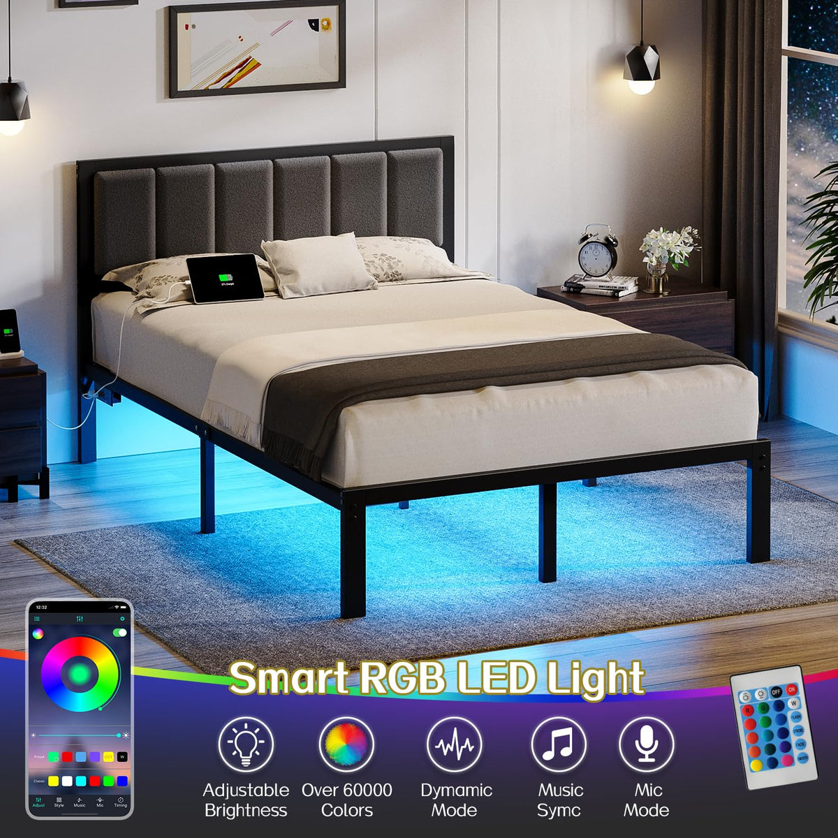 Full Bed Frame with Headboard A36744