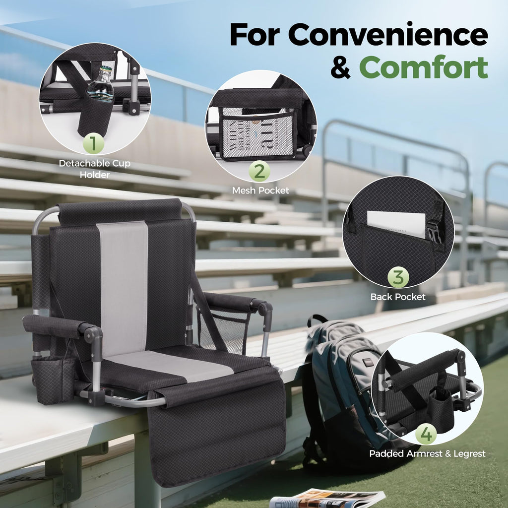 Portable Bleacher Chairs with Cushion U1220