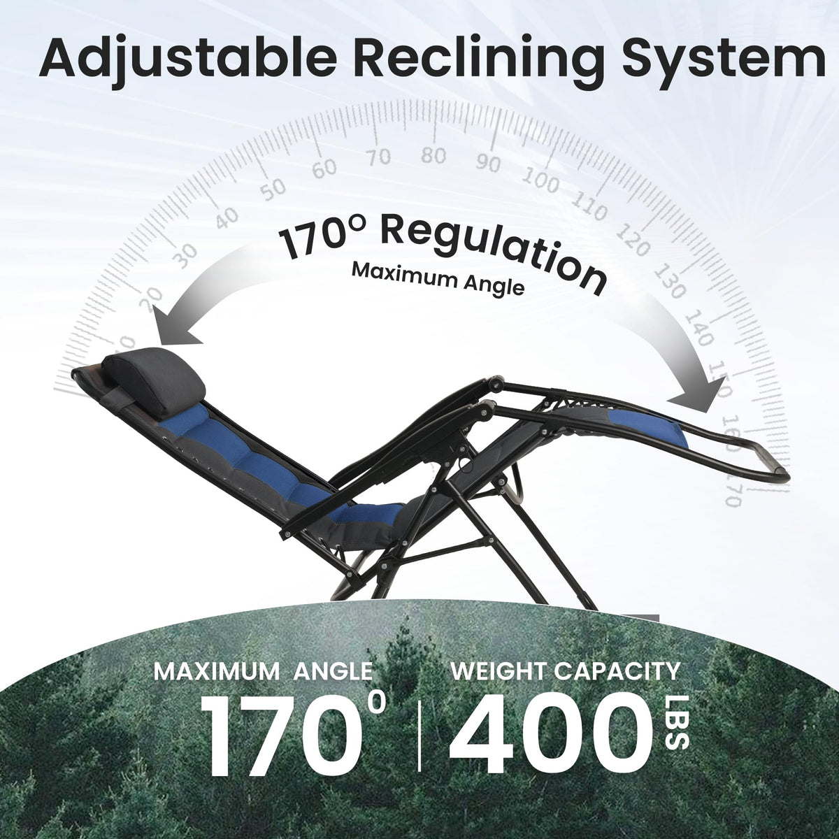 Oversized Zero Gravity Chair 2 Pack Black Blue Y288