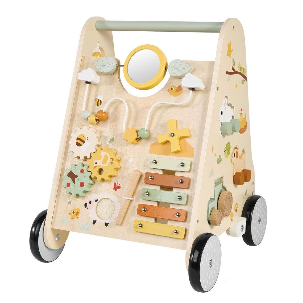 Wooden Baby Push Walker with Activity Center O54140