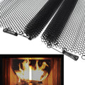 2 Pack Black Metal Fireplace Mesh Screen Curtain G44382