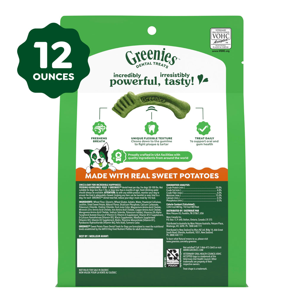Large Natural Dental Dog Treats Sweet Potato Flavor 8 Count C905048