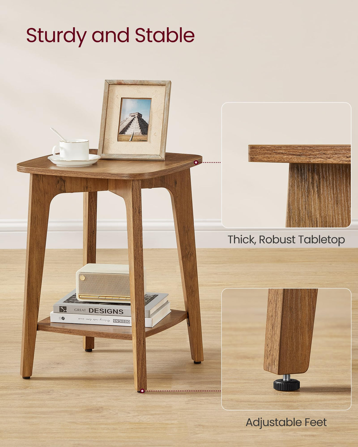 2-Tier Small Square Side Table Set of 2 W8979