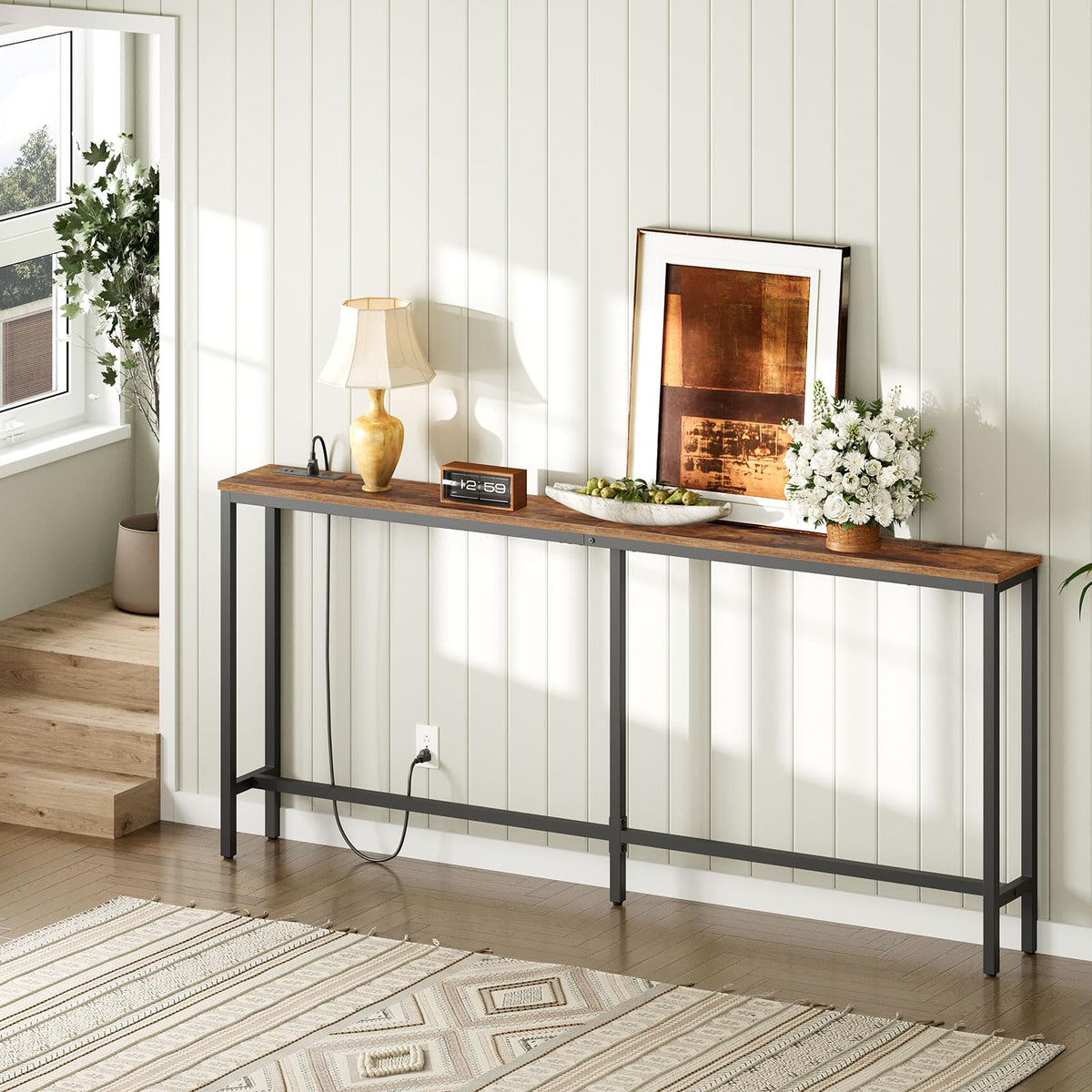 70.9" Narrow Console Table with Power Outlet M59848