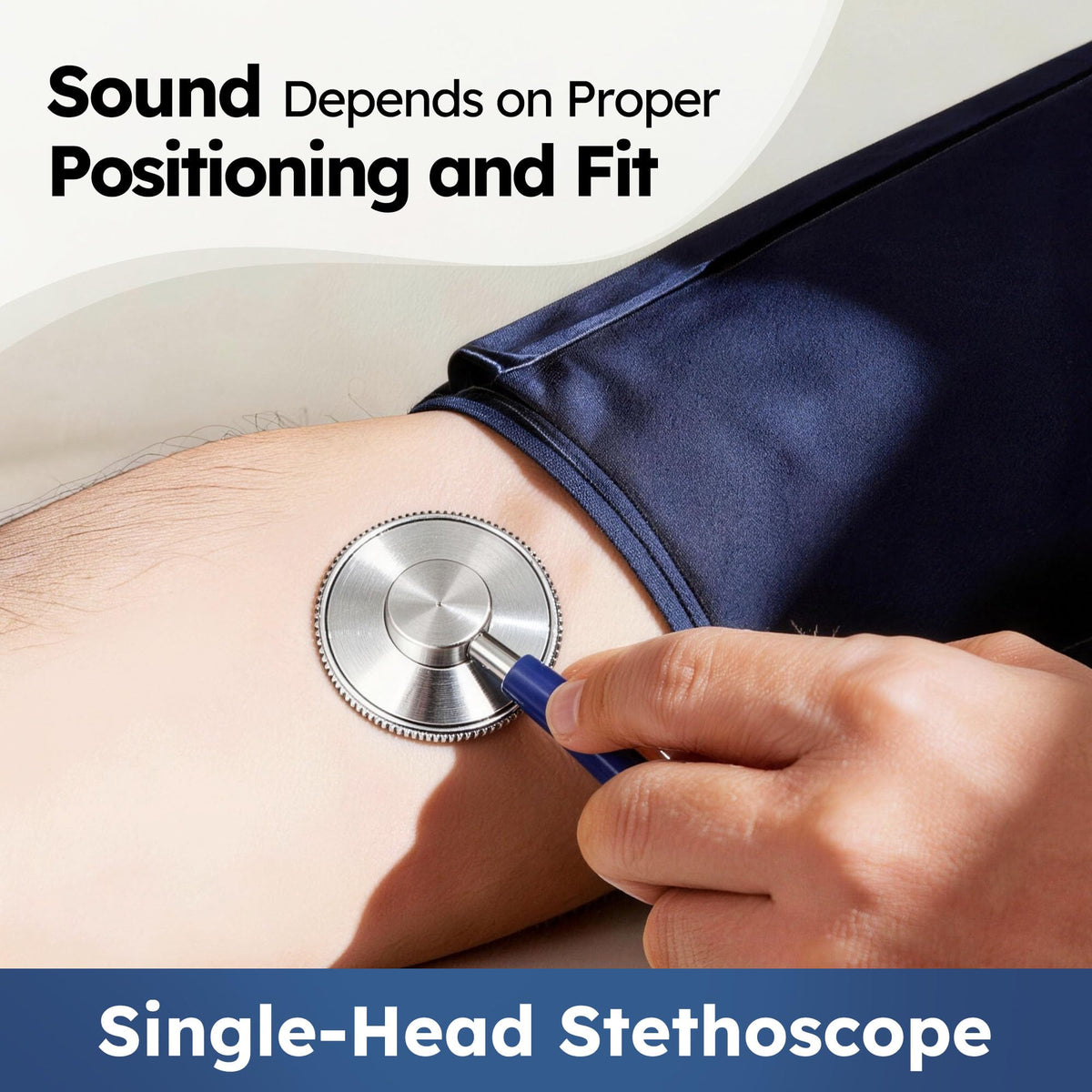 Blood Pressure Cuff and Stethoscope Kit with D-Ring, Standard Adult Size, Navy L75403