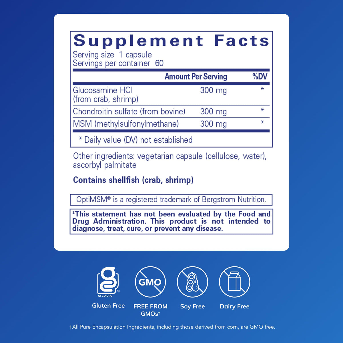 Glucosamine Chondroitin with MSM, 60 Capsules F769