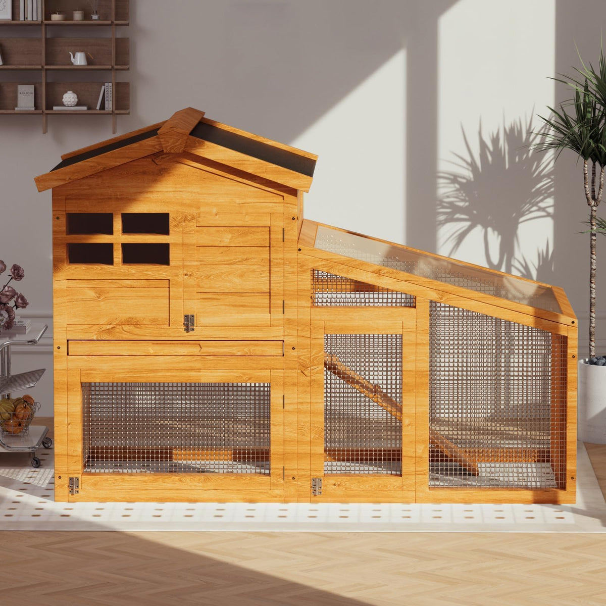 54" 2-Tier Wooden Rabbit Hutch L189553