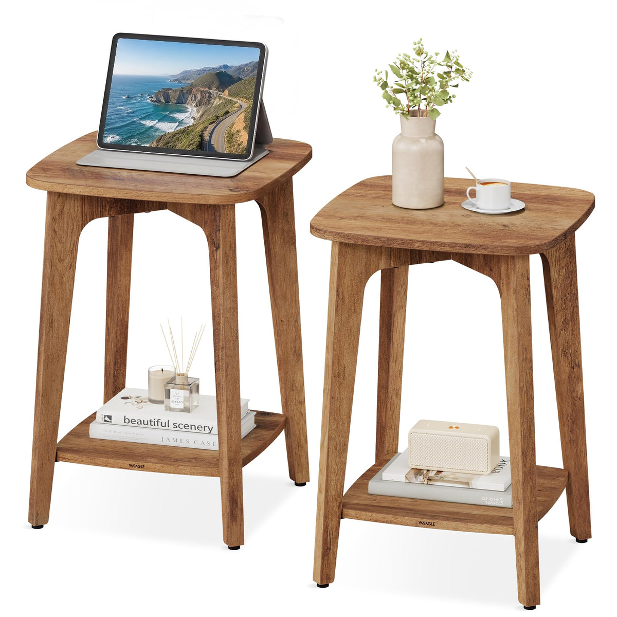 2-Tier Small Square Side Table Set of 2 W8979