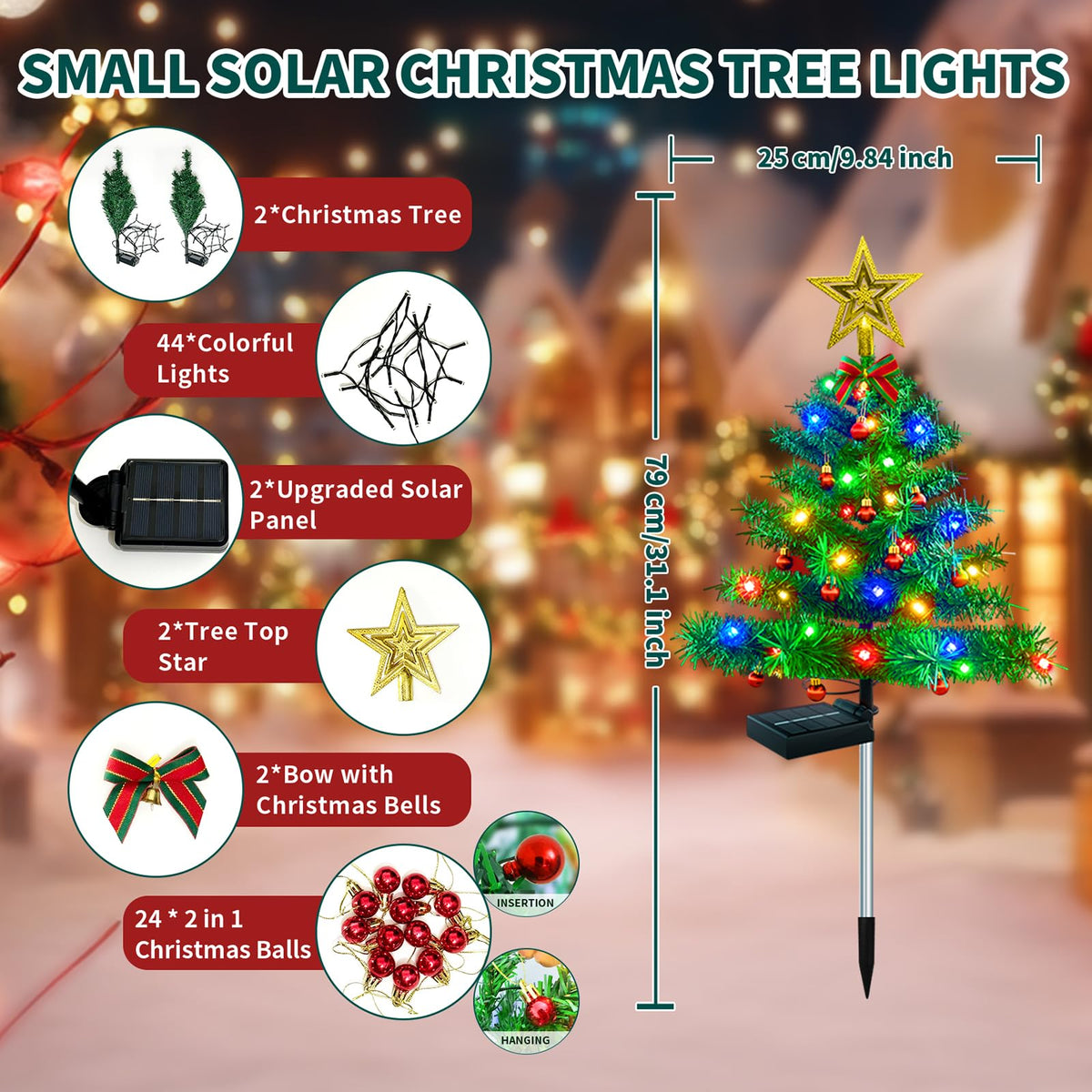 Solar Outdoor Christmas Tree Lights T51639