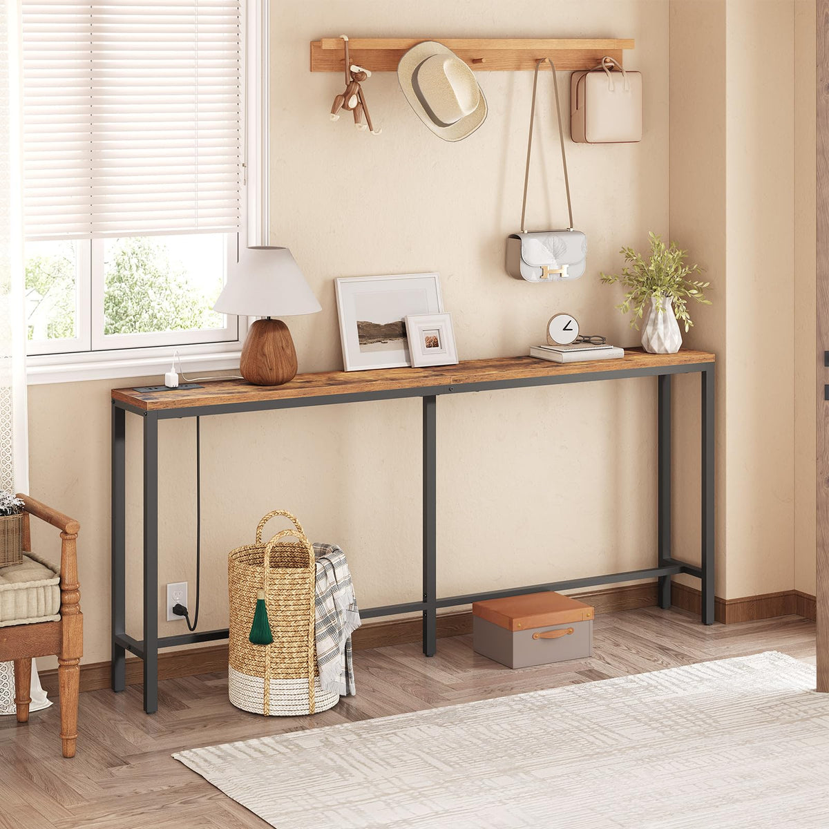 70.9" Narrow Console Table with Power Outlet M59848