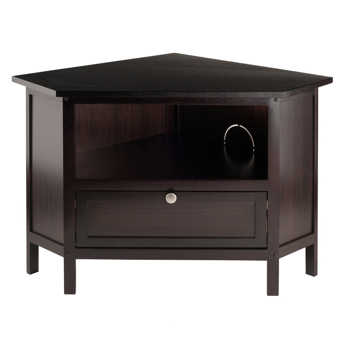Compact Espresso Corner TV Stand B630