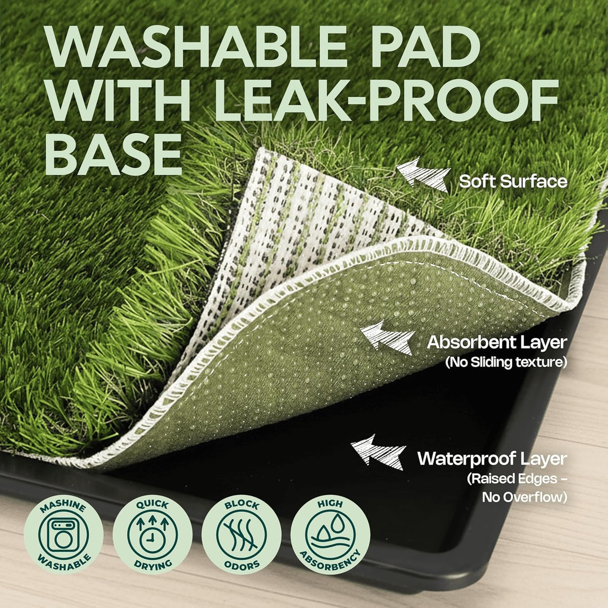 23”x35” Artificial Grass Dog Potty Pad with Tray S247846
