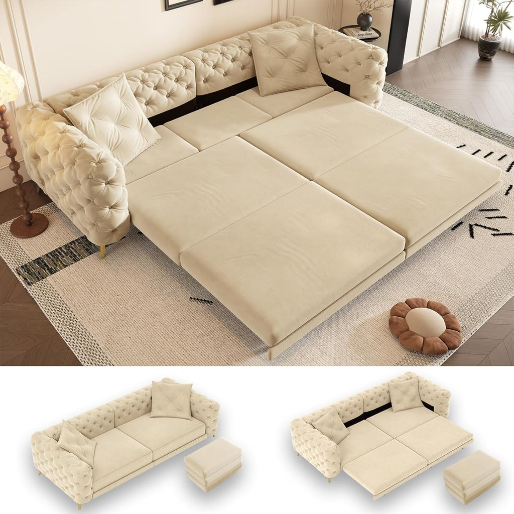 King Size Velvet Sleeper Sofa Bed J131598