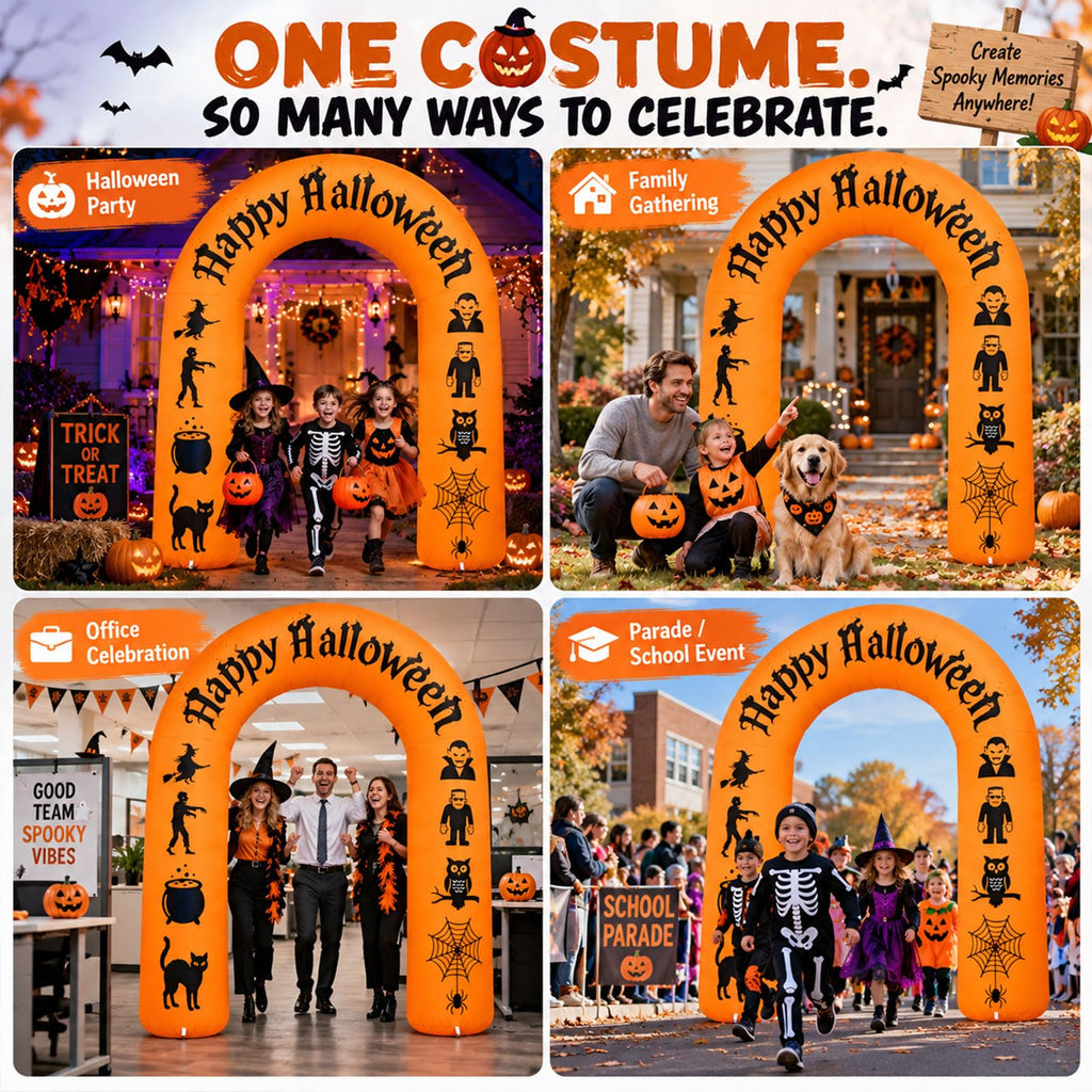 8FT Halloween Inflatable Arch with LED Lights D703900