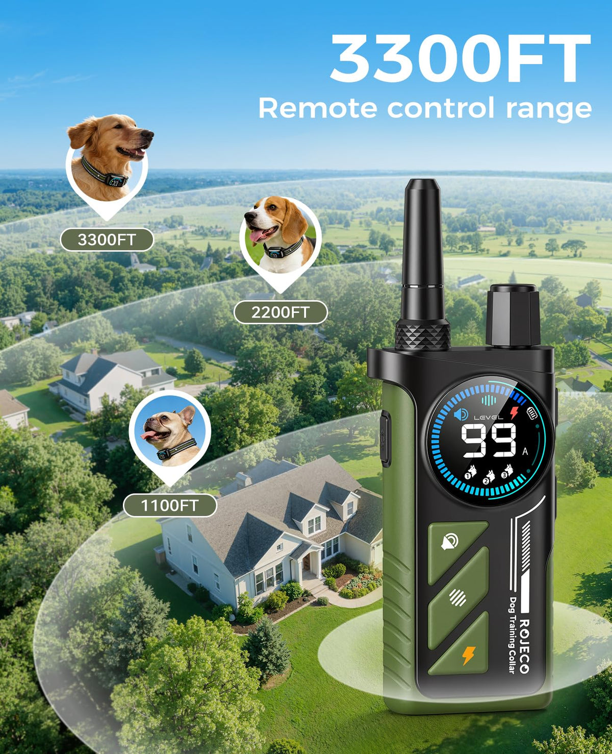 2-in-1 Dog Shock Collar & Bark Collar K1822