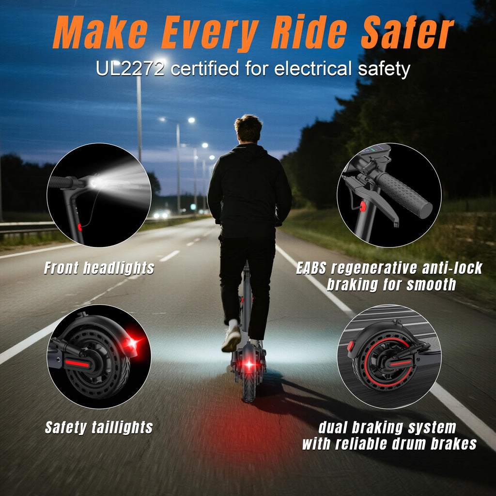 Electric Scooter with Dual Suspension, Solid Tires, Foldable C963651