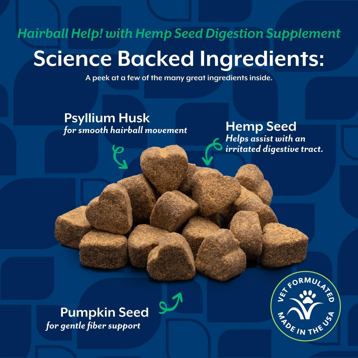 Hemp Hairball Aid Supplement for Cats 60 ct Soft Chews K152662
