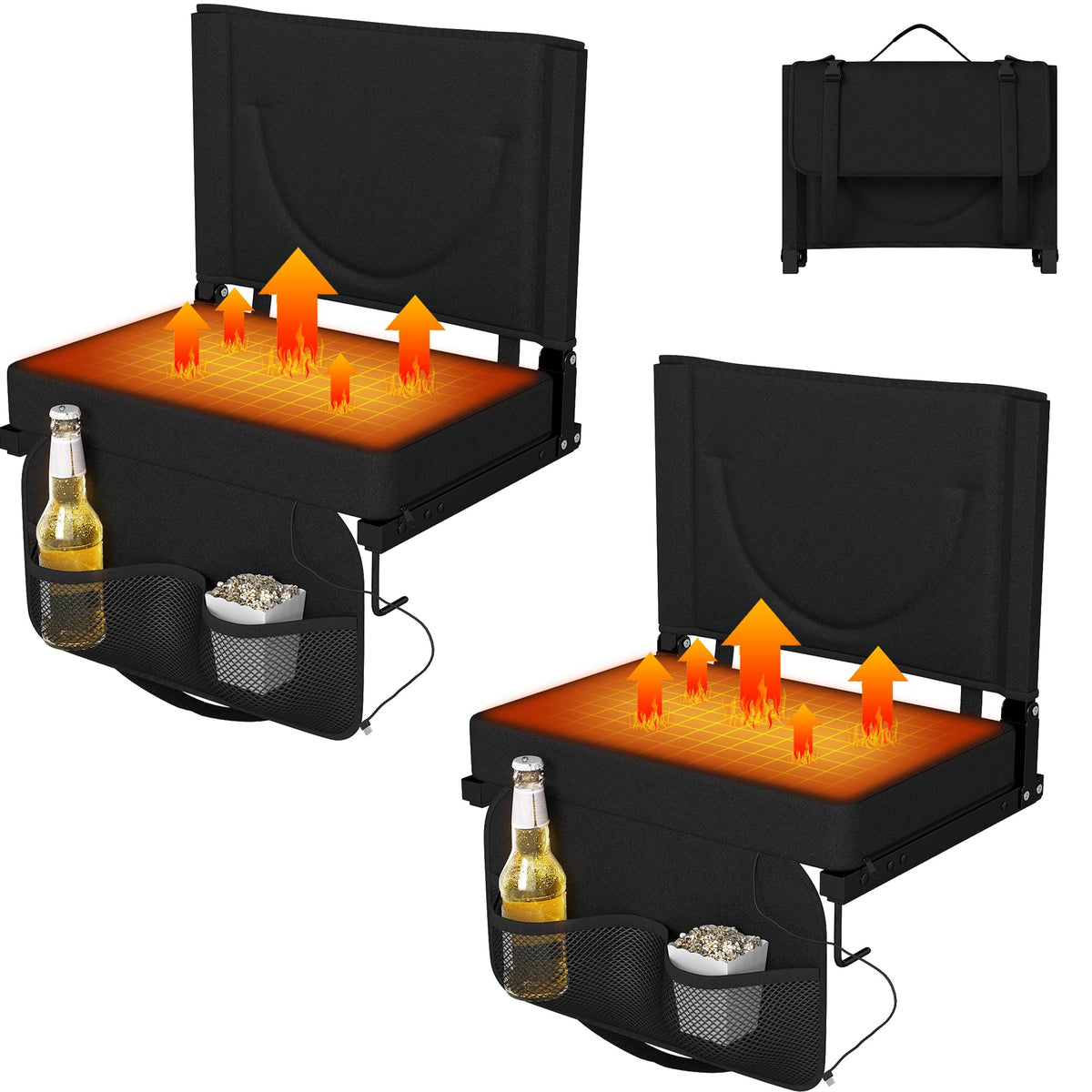 Heated Stadium Seats with Backrest and Cushion Q3689
