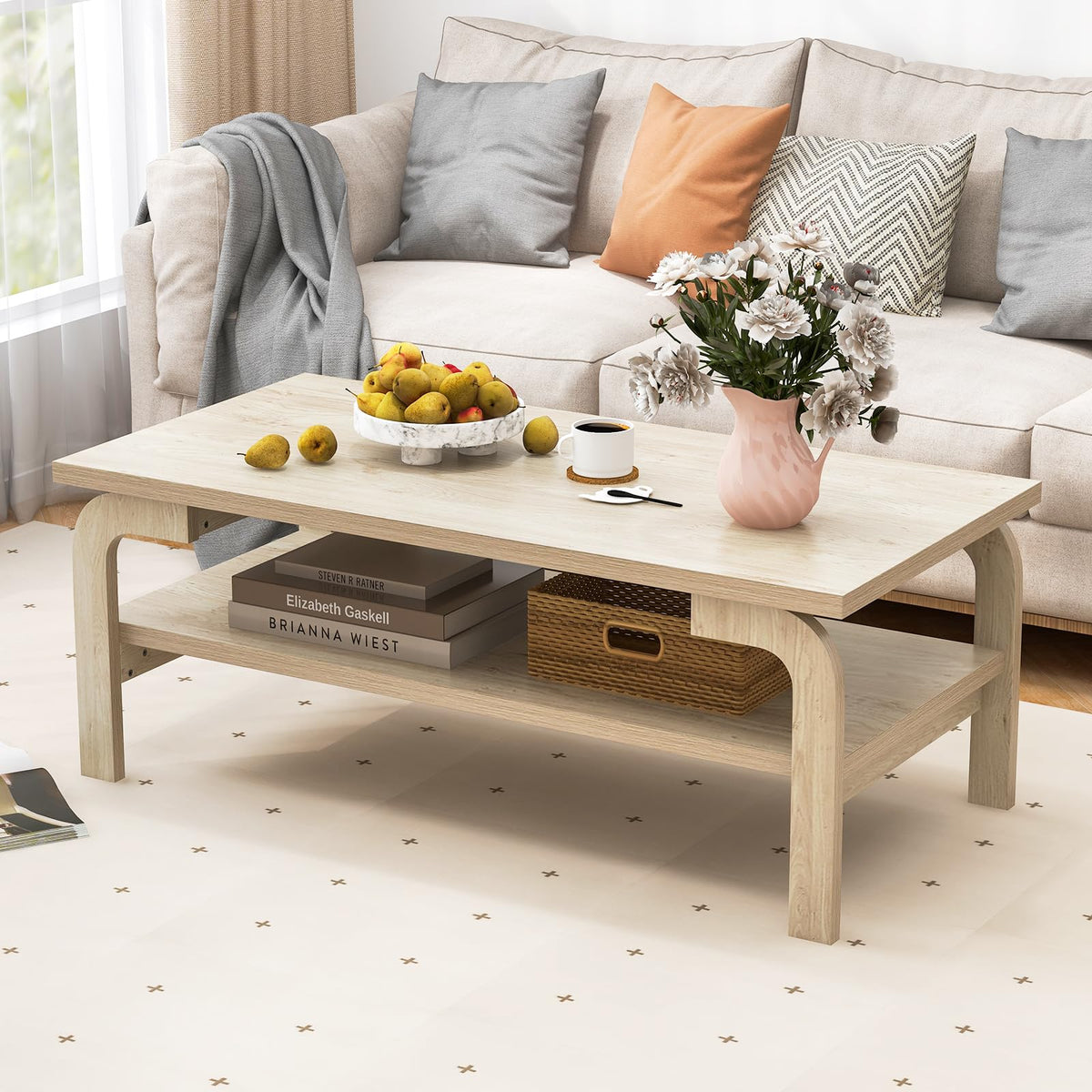 2-Tier Coffee Table with Storage R869698
