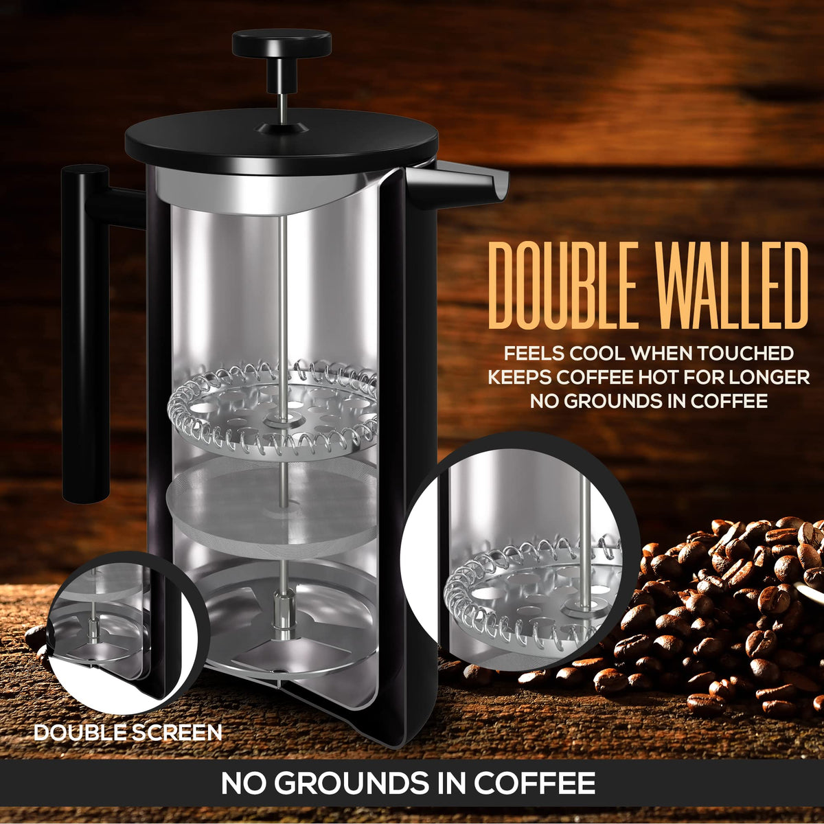 Stainless Steel French Press 12 Oz P8692
