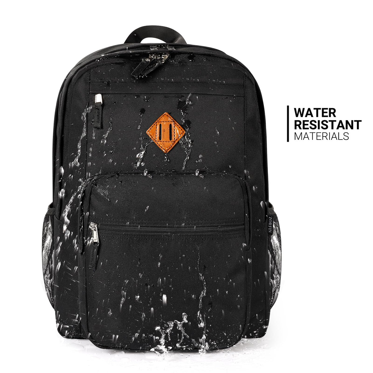 Black 26L Water Resistant Backpack U3721