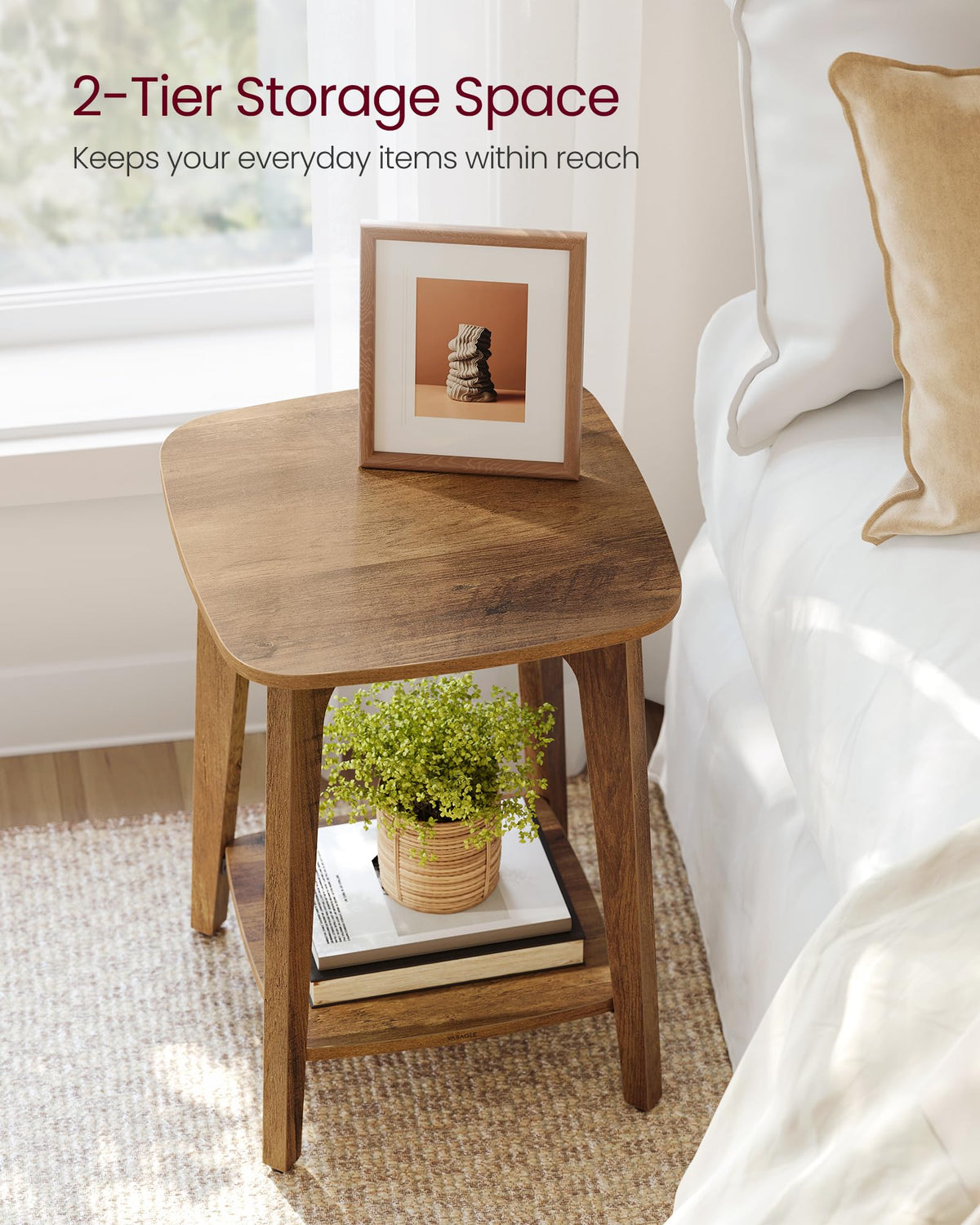 2-Tier Small Square Side Table Set of 2 W8979