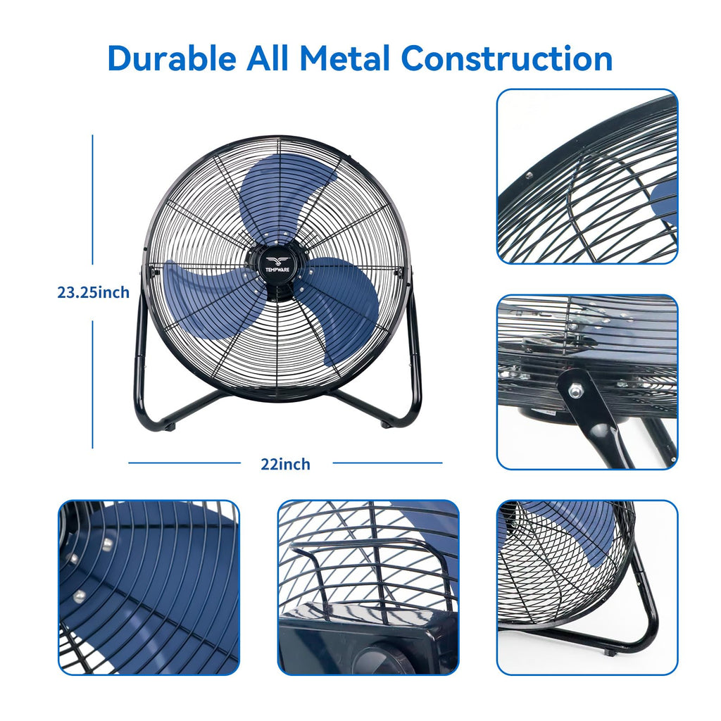 20 Inch High Velocity Floor Fan and 1500W Portable Electric Heater Z7610