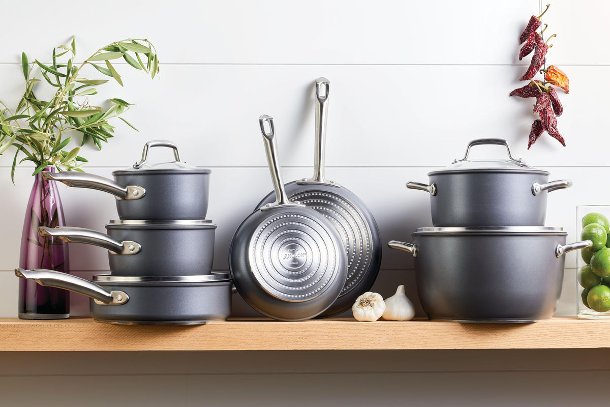 12 Piece Hard Anodized Nonstick Induction Cookware Set D368