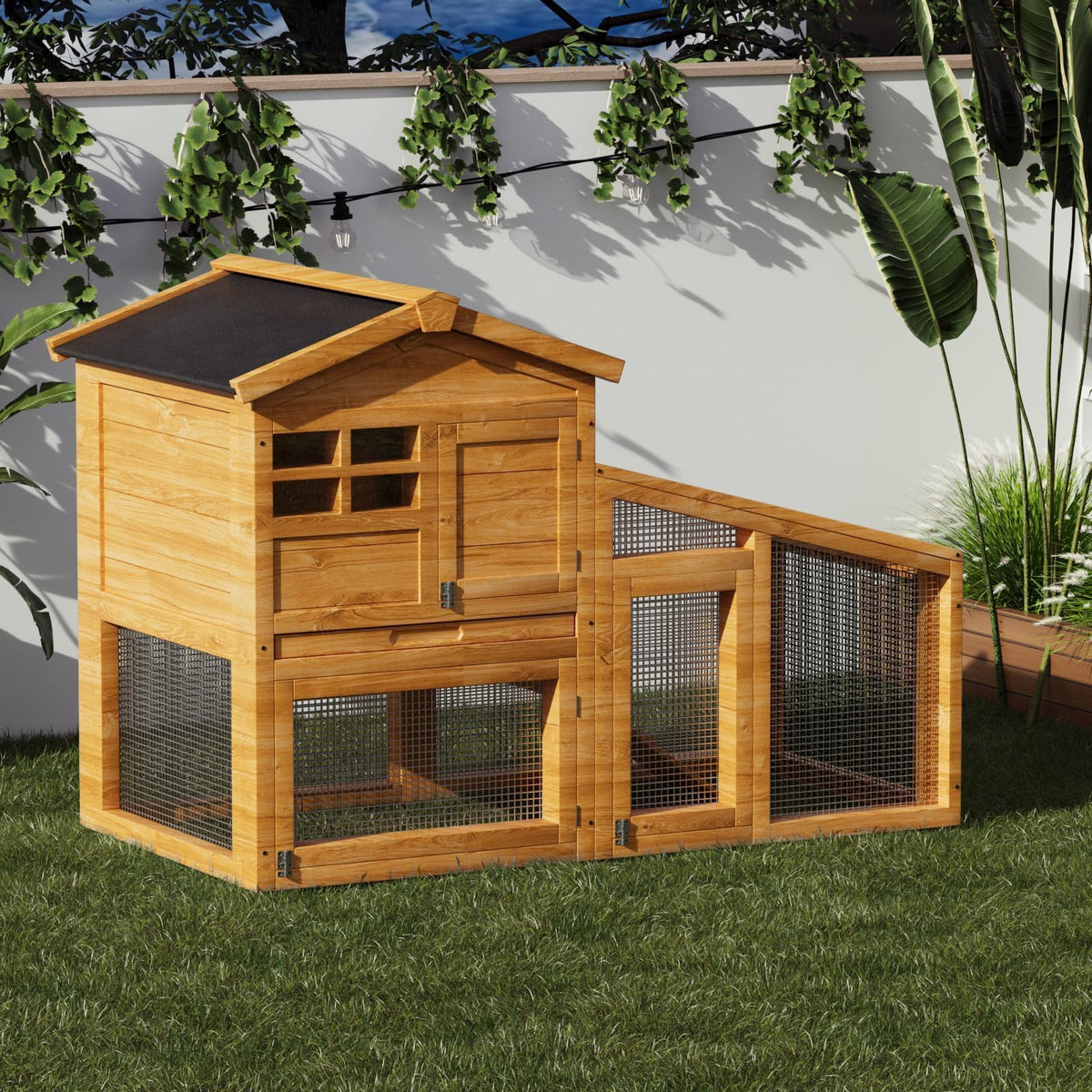 54" 2-Tier Wooden Rabbit Hutch L189553
