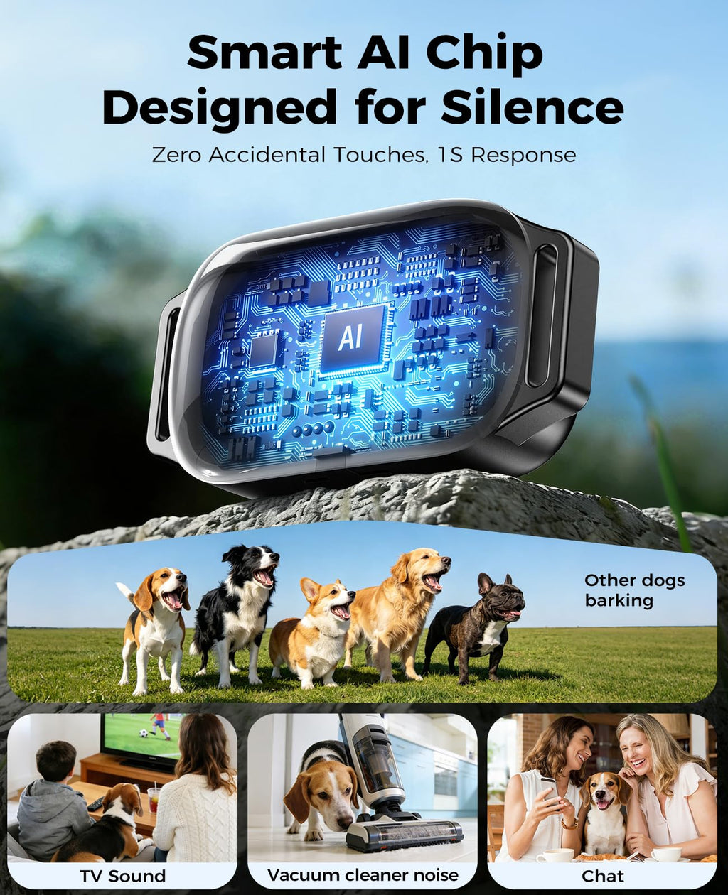 2-in-1 Dog Shock Collar & Bark Collar K1822