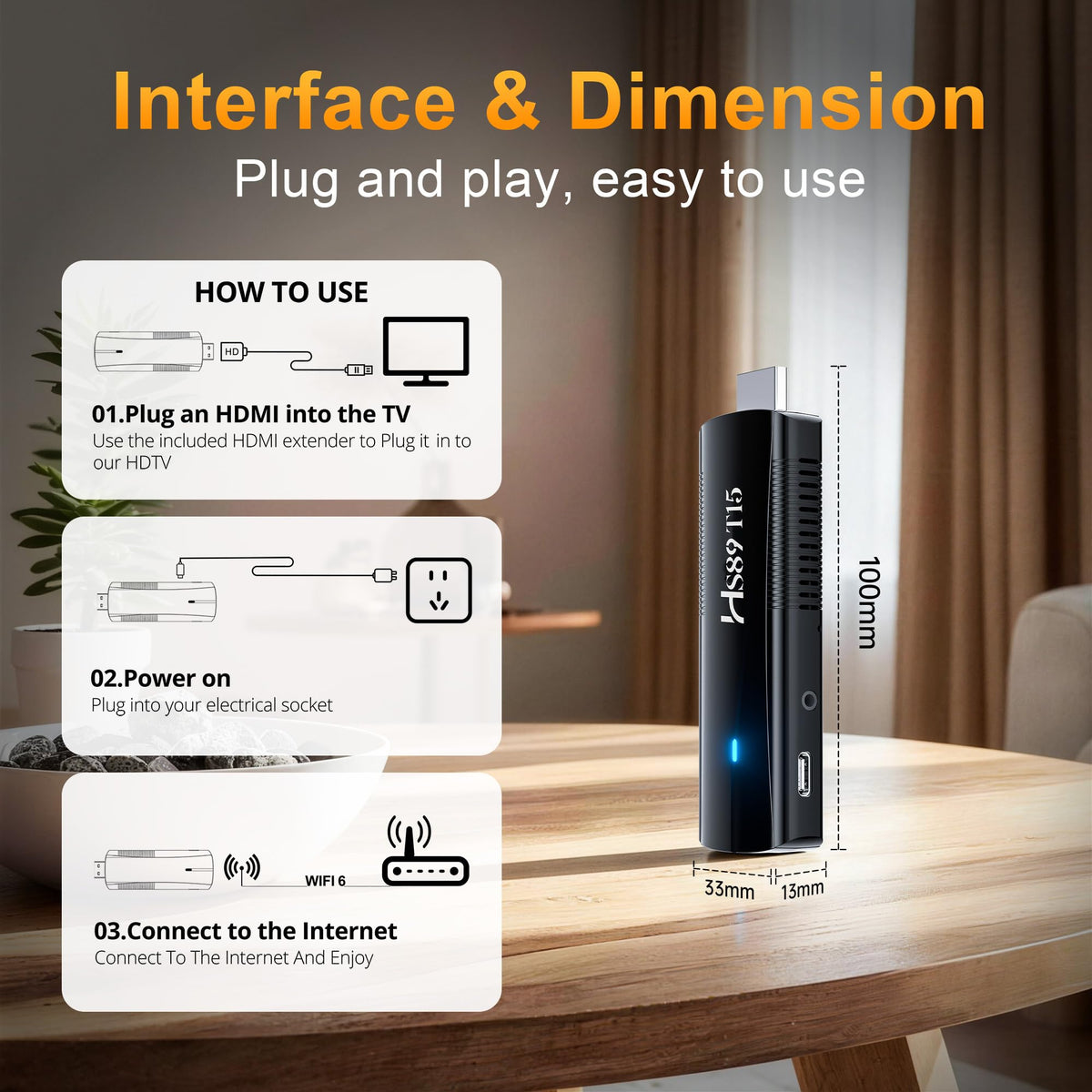 Android 14.0 TV Stick with Voice Remote I642136