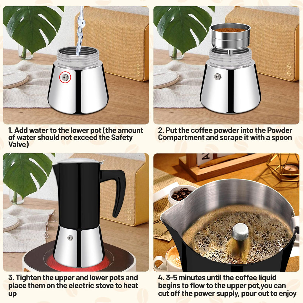 12 Cup Thickened 304 Stainless Steel Moka Pot A522