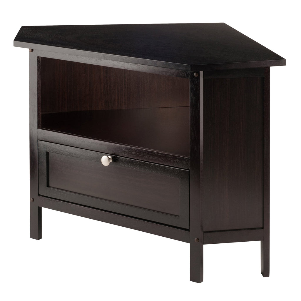 Compact Espresso Corner TV Stand B630