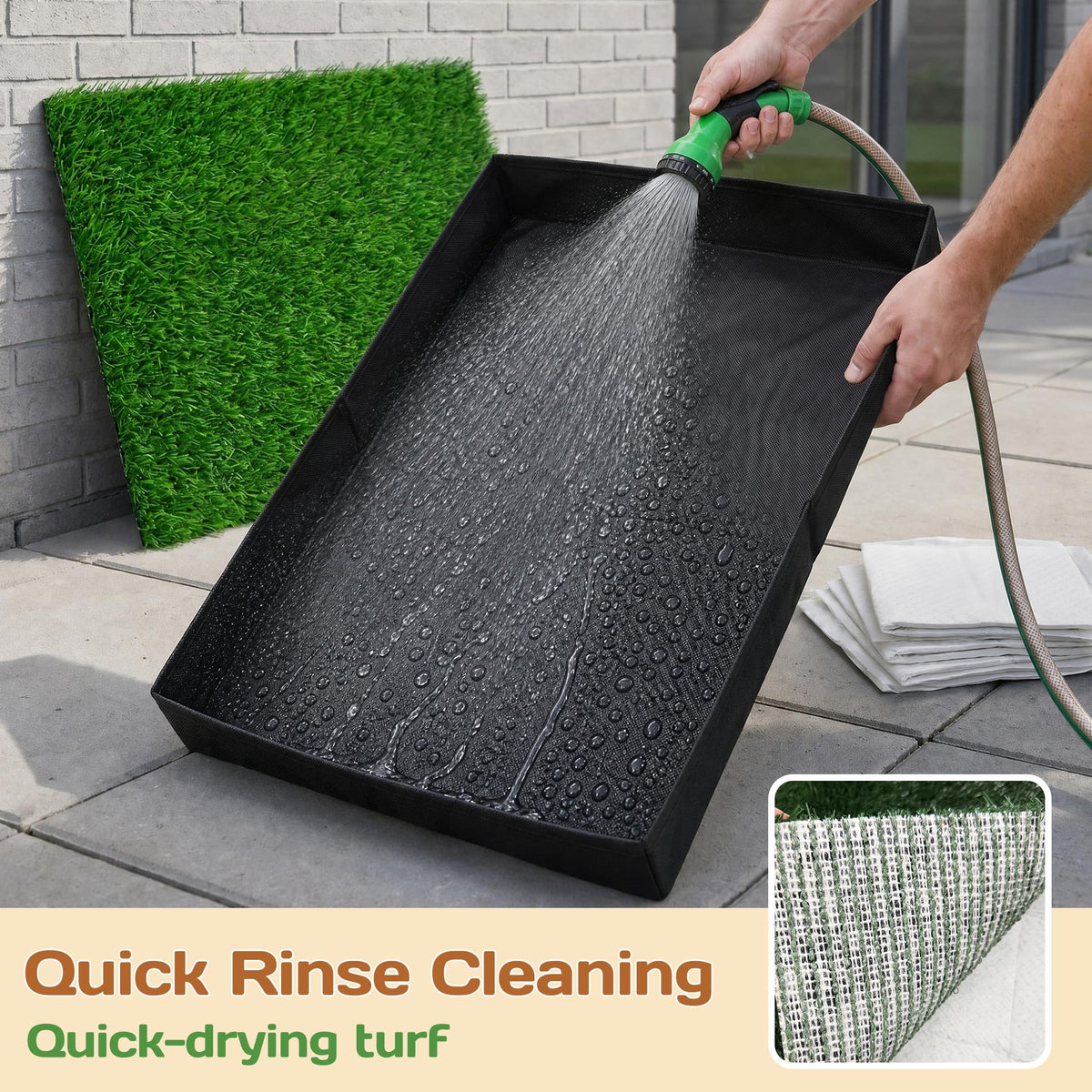 Dog Grass Pad with Tray 32"x22" with 8pc Pee Pads K2546