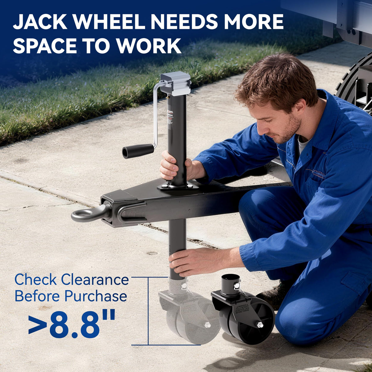 Dual 6" Trailer Jack Swivel Caster Wheel L388