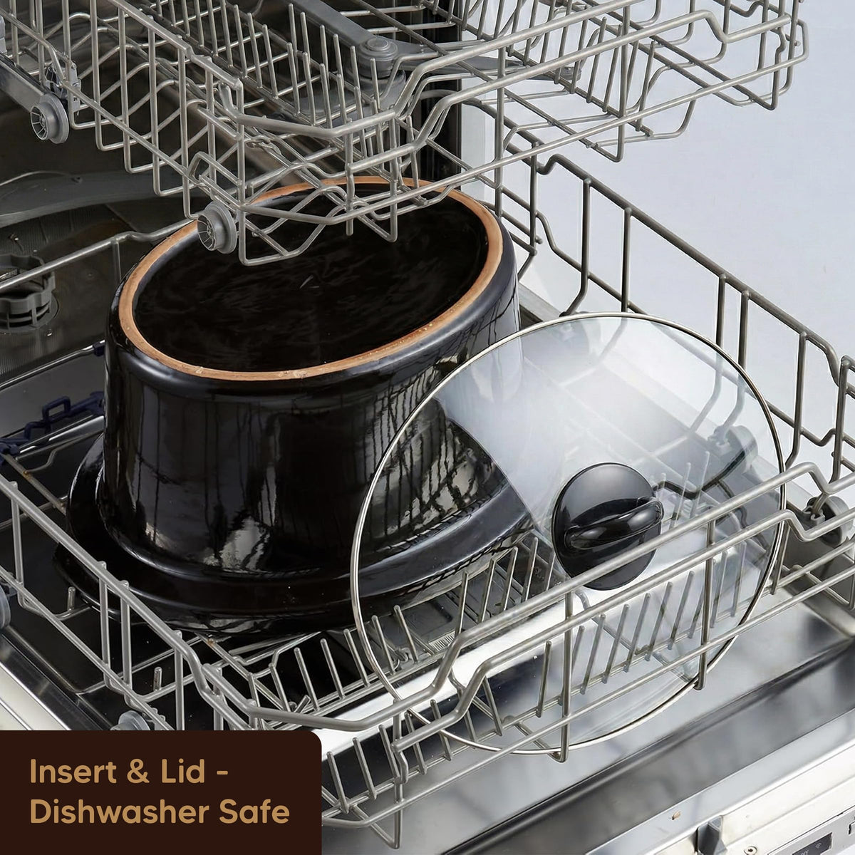 Dishwasher-Safe 7 Qt Stainless Steel Slow Cooker Pot H954
