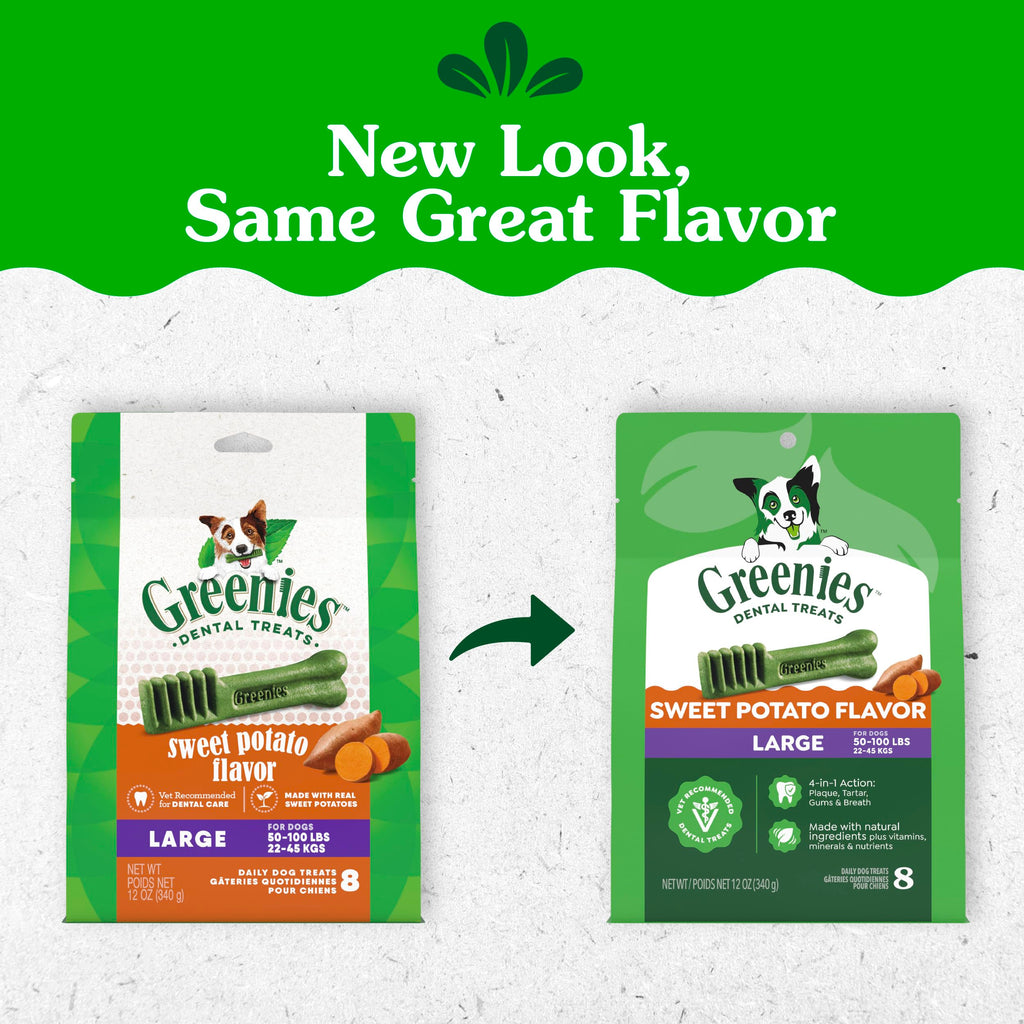 Large Natural Dental Dog Treats Sweet Potato Flavor 8 Count C905048
